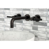 Kaiser Double-Handle 3-Hole Wall Mount Bathroom Faucet