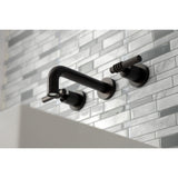 Milano Double-Handle 3-Hole Wall Mount Bathroom Faucet