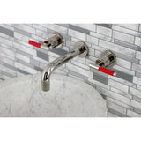 Kaiser Double-Handle 3-Hole Wall Mount Bathroom Faucet