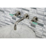 Kaiser Double-Handle 3-Hole Wall Mount Bathroom Faucet