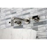 Kaiser Double-Handle 3-Hole Wall Mount Bathroom Faucet