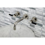 Kaiser Double-Handle 3-Hole Wall Mount Bathroom Faucet