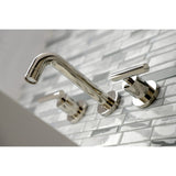 Manhattan Double-Handle 3-Hole Wall Mount Bathroom Faucet