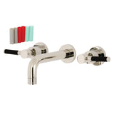 Kaiser Double-Handle 3-Hole Wall Mount Bathroom Faucet