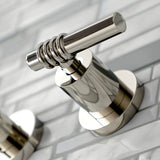 Milano Double-Handle 3-Hole Wall Mount Bathroom Faucet