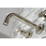 Milano Double-Handle 3-Hole Wall Mount Bathroom Faucet