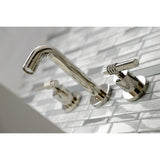 Milano Double-Handle 3-Hole Wall Mount Bathroom Faucet