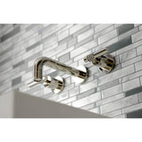 Milano Double-Handle 3-Hole Wall Mount Bathroom Faucet