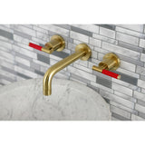 Kaiser Double-Handle 3-Hole Wall Mount Bathroom Faucet