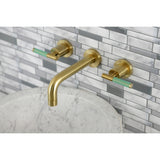 Kaiser Double-Handle 3-Hole Wall Mount Bathroom Faucet