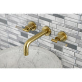 Kaiser Double-Handle 3-Hole Wall Mount Bathroom Faucet