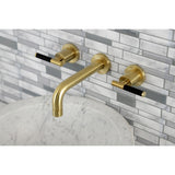 Kaiser Double-Handle 3-Hole Wall Mount Bathroom Faucet