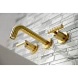 Manhattan Double-Handle 3-Hole Wall Mount Bathroom Faucet