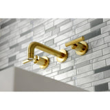 Manhattan Double-Handle 3-Hole Wall Mount Bathroom Faucet