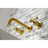 Milano Double-Handle 3-Hole Wall Mount Bathroom Faucet