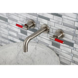 Kaiser Double-Handle 3-Hole Wall Mount Bathroom Faucet