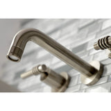 Milano Double-Handle 3-Hole Wall Mount Bathroom Faucet