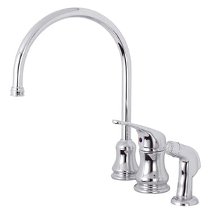 Single-Handle 3-Hole Deck Mount Widespread Kitchen Faucet