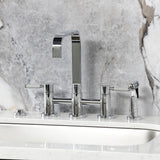 Kaiser Two-Handle 4-Hole Deck Mount Bridge Kitchen Faucet with Brass Side Sprayer