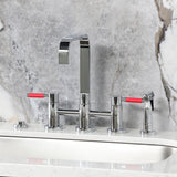 Kaiser Two-Handle 4-Hole Deck Mount Bridge Kitchen Faucet with Brass Side Sprayer