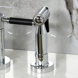 Kaiser Two-Handle 4-Hole Deck Mount Bridge Kitchen Faucet with Brass Side Sprayer