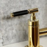 Kaiser Two-Handle 4-Hole Deck Mount Bridge Kitchen Faucet with Brass Side Sprayer