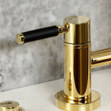 Kaiser Two-Handle 4-Hole Deck Mount Bridge Kitchen Faucet with Brass Side Sprayer