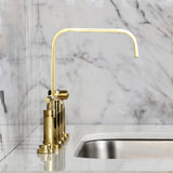 Kaiser Two-Handle 4-Hole Deck Mount Bridge Kitchen Faucet with Brass Side Sprayer