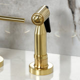 Concord Two-Handle 4-Hole Deck Mount Bridge Kitchen Faucet with Brass Side Sprayer