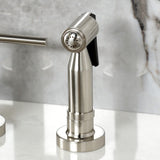 Concord Two-Handle 4-Hole Deck Mount Bridge Kitchen Faucet with Brass Side Sprayer