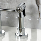 Concord Two-Handle 4-Hole Deck Mount Bridge Kitchen Faucet with Brass Side Sprayer