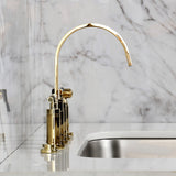 Kaiser Two-Handle 4-Hole Deck Mount Bridge Kitchen Faucet with Brass Side Sprayer