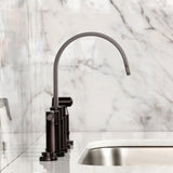 Kaiser Two-Handle 4-Hole Deck Mount Bridge Kitchen Faucet with Brass Side Sprayer