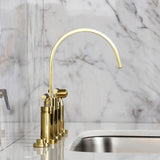 Kaiser Two-Handle 4-Hole Deck Mount Bridge Kitchen Faucet with Brass Side Sprayer