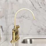 Kaiser Two-Handle 4-Hole Deck Mount Bridge Kitchen Faucet with Brass Side Sprayer