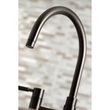 Kaiser Two-Handle 4-Hole Deck Mount Bridge Kitchen Faucet with Brass Side Sprayer