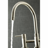 Concord Two-Handle 4-Hole Deck Mount Bridge Kitchen Faucet with Brass Side Sprayer