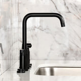 Continental Two-Handle 4-Hole Deck Mount Bridge Kitchen Faucet with Brass Side Sprayer