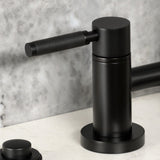 Kaiser Two-Handle 4-Hole Deck Mount Bridge Kitchen Faucet with Brass Side Sprayer