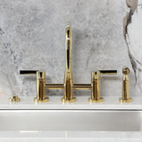 Continental Two-Handle 4-Hole Deck Mount Bridge Kitchen Faucet with Brass Side Sprayer