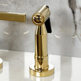 Continental Two-Handle 4-Hole Deck Mount Bridge Kitchen Faucet with Brass Side Sprayer