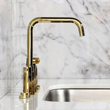 Concord Two-Handle 4-Hole Deck Mount Bridge Kitchen Faucet with Brass Side Sprayer