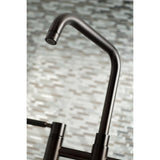 Kaiser Two-Handle 4-Hole Deck Mount Bridge Kitchen Faucet with Brass Side Sprayer