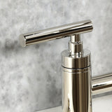 Manhattan Two-Handle 4-Hole Deck Mount Bridge Kitchen Faucet with Brass Side Sprayer