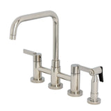 Continental Two-Handle 4-Hole Deck Mount Bridge Kitchen Faucet with Brass Side Sprayer