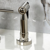 Concord Two-Handle 4-Hole Deck Mount Bridge Kitchen Faucet with Brass Side Sprayer