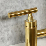 Manhattan Two-Handle 4-Hole Deck Mount Bridge Kitchen Faucet with Brass Side Sprayer