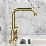 Continental Two-Handle 4-Hole Deck Mount Bridge Kitchen Faucet with Brass Side Sprayer