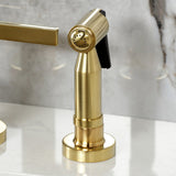 Continental Two-Handle 4-Hole Deck Mount Bridge Kitchen Faucet with Brass Side Sprayer