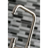 Concord Two-Handle 4-Hole Deck Mount Bridge Kitchen Faucet with Brass Side Sprayer